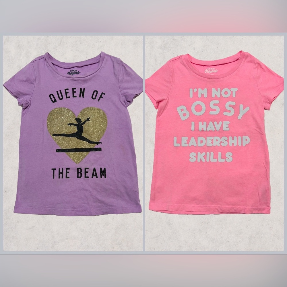 OshKosh B’gosh Set of 2 Girls Graphic Tees- Size 6/6X